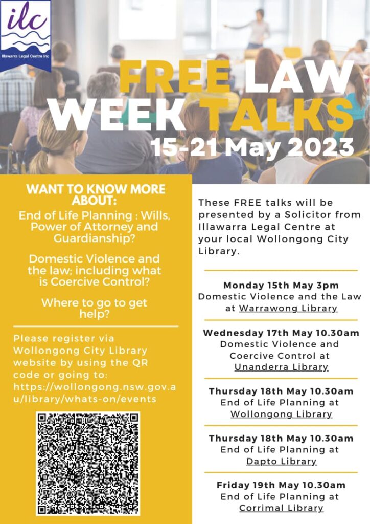LAW WEEK Flyer Wollongong Libraries